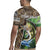 Personalized Bass Fishing Design Rugby Jersey Leaping Fish Graphic and Camouflage Green Water Splash Print - Wonder Print Shop