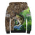 Personalized Bass Fishing Design Sherpa Hoodie Leaping Fish Graphic and Camouflage Green Water Splash Print - Wonder Print Shop
