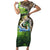 Personalized Bass Fishing Design Short Sleeve Bodycon Dress Leaping Fish Graphic and Camouflage Green Water Splash Print - Wonder Print Shop