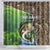 Personalized Bass Fishing Design Shower Curtain Leaping Fish Graphic and Camouflage Green Water Splash Print - Wonder Print Shop