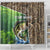 Personalized Bass Fishing Design Shower Curtain Leaping Fish Graphic and Camouflage Green Water Splash Print - Wonder Print Shop