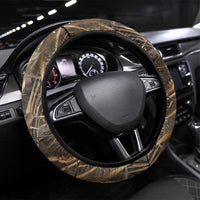 Bass Fishing Design Steering Wheel Cover Leaping Fish Graphic and Camouflage Green Water Splash Print - Wonder Print Shop