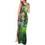 Personalized Bass Fishing Design Tank Maxi Dress Leaping Fish Graphic and Camouflage Green Water Splash Print - Wonder Print Shop