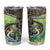 Personalized Bass Fishing Design Tumbler Cup Leaping Fish Graphic and Camouflage Green Water Splash Print - Wonder Print Shop