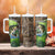Personalized Bass Fishing Design Tumbler With Handle Leaping Fish Graphic and Camouflage Green Water Splash Print - Wonder Print Shop
