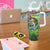 Personalized Bass Fishing Design Tumbler With Handle Leaping Fish Graphic and Camouflage Green Water Splash Print - Wonder Print Shop