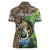 Personalized Bass Fishing Design Women Polo Shirt Leaping Fish Graphic and Camouflage Green Water Splash Print - Wonder Print Shop