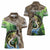 Personalized Bass Fishing Design Women Polo Shirt Leaping Fish Graphic and Camouflage Green Water Splash Print - Wonder Print Shop
