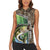 Personalized Bass Fishing Design Women Sleeveless Polo Shirt Leaping Fish Graphic and Camouflage Green Water Splash Print - Wonder Print Shop