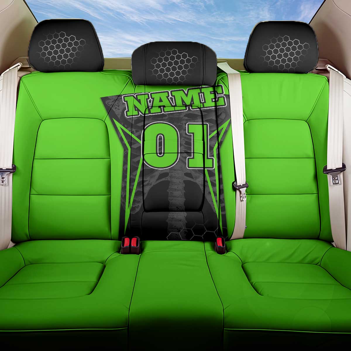 Personalized Skeleton Racing Back Car Seat Cover Cool Bone Motorcycle Motocross Off-Road Riders Racewear - Wonder Print Shop