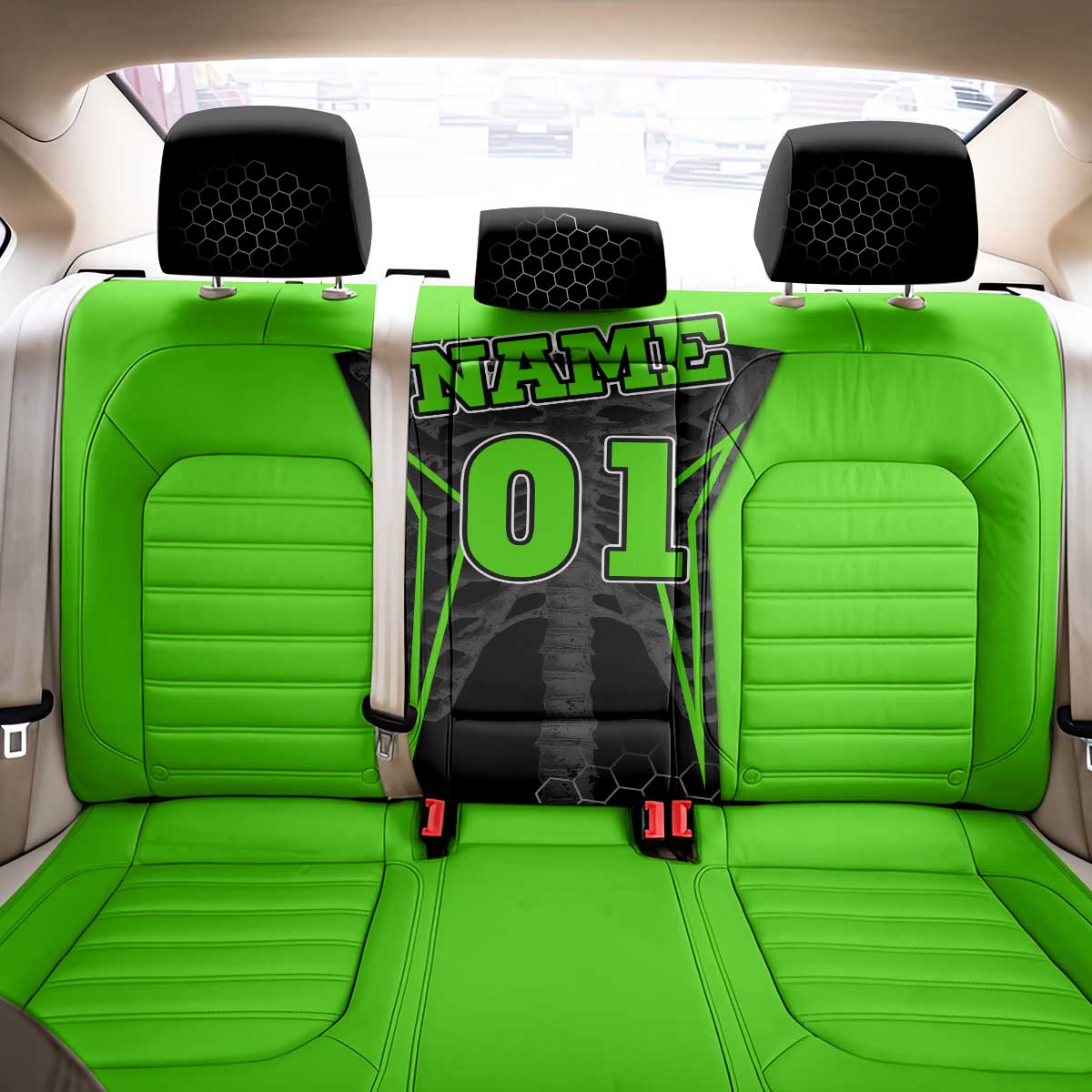 Personalized Skeleton Racing Back Car Seat Cover Cool Bone Motorcycle Motocross Off-Road Riders Racewear - Wonder Print Shop
