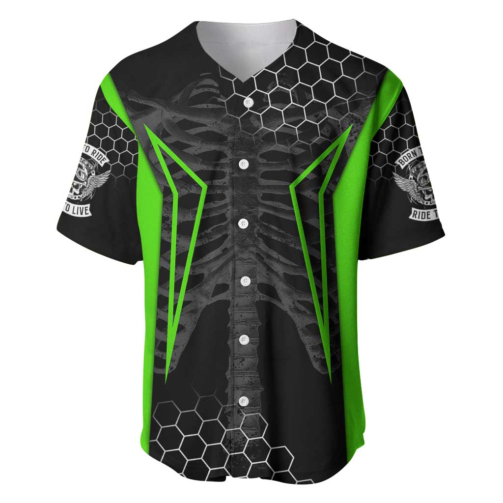 Personalized Skeleton Racing Baseball Jersey Cool Bone Motorcycle Motocross Off-Road Riders Racewear - Wonder Print Shop