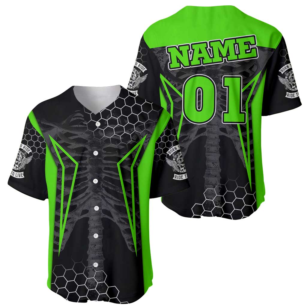 Personalized Skeleton Racing Baseball Jersey Cool Bone Motorcycle Motocross Off-Road Riders Racewear - Wonder Print Shop