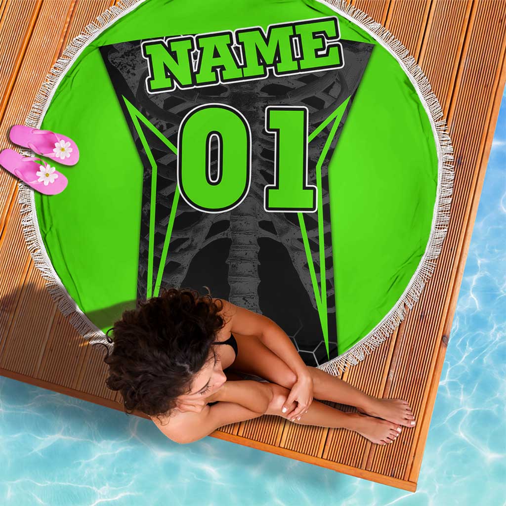 Personalized Skeleton Racing Beach Blanket Cool Bone Motorcycle Motocross Off-Road Riders Racewear - Wonder Print Shop