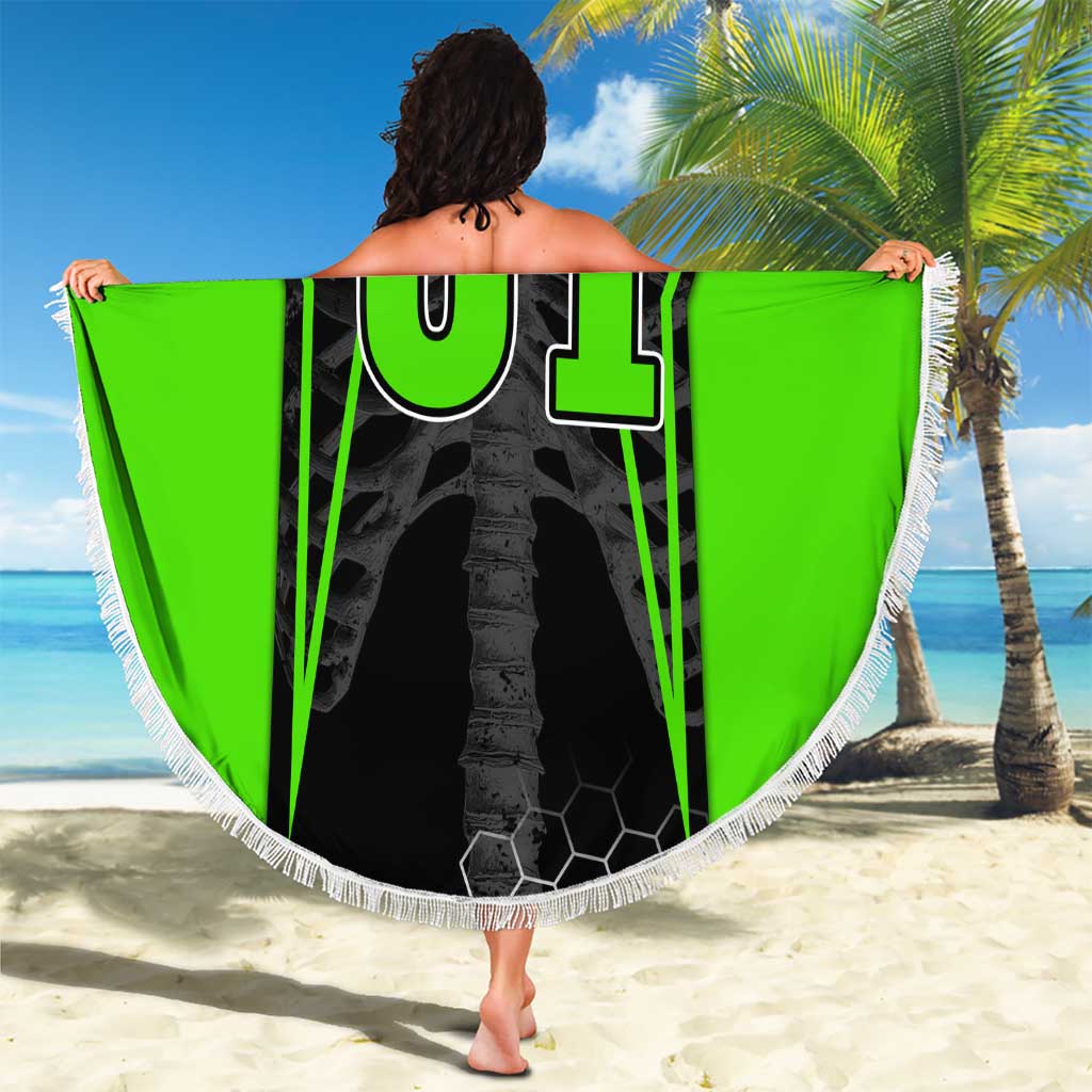 Personalized Skeleton Racing Beach Blanket Cool Bone Motorcycle Motocross Off-Road Riders Racewear - Wonder Print Shop