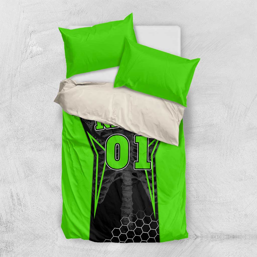 Personalized Skeleton Racing Bedding Set Cool Bone Motorcycle Motocross Off-Road Riders Racewear - Wonder Print Shop