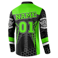 Personalized Skeleton Racing Button Sweatshirt Cool Bone Motorcycle Motocross Off-Road Riders Racewear - Wonder Print Shop