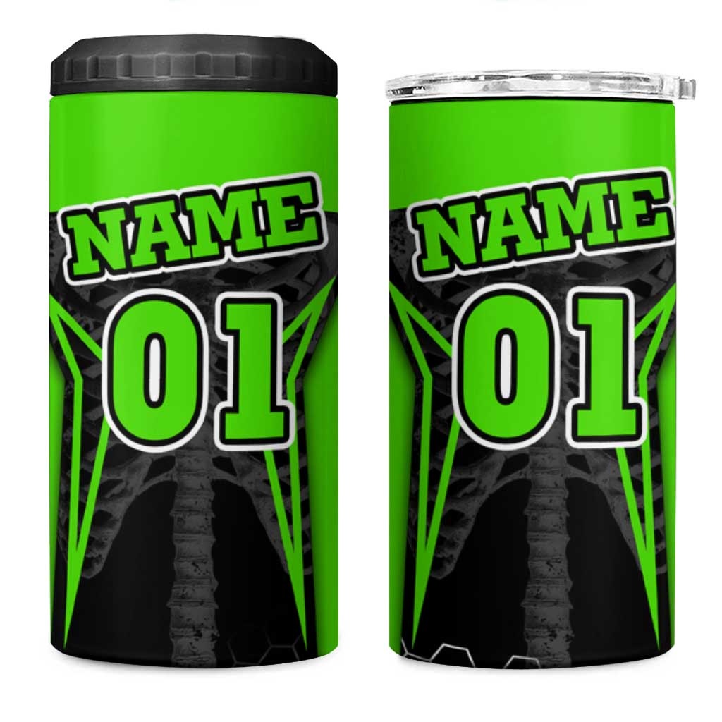 Personalized Skeleton Racing 4 in 1 Can Cooler Tumbler Cool Bone Motorcycle Motocross Off-Road Riders Racewear - Wonder Print Shop