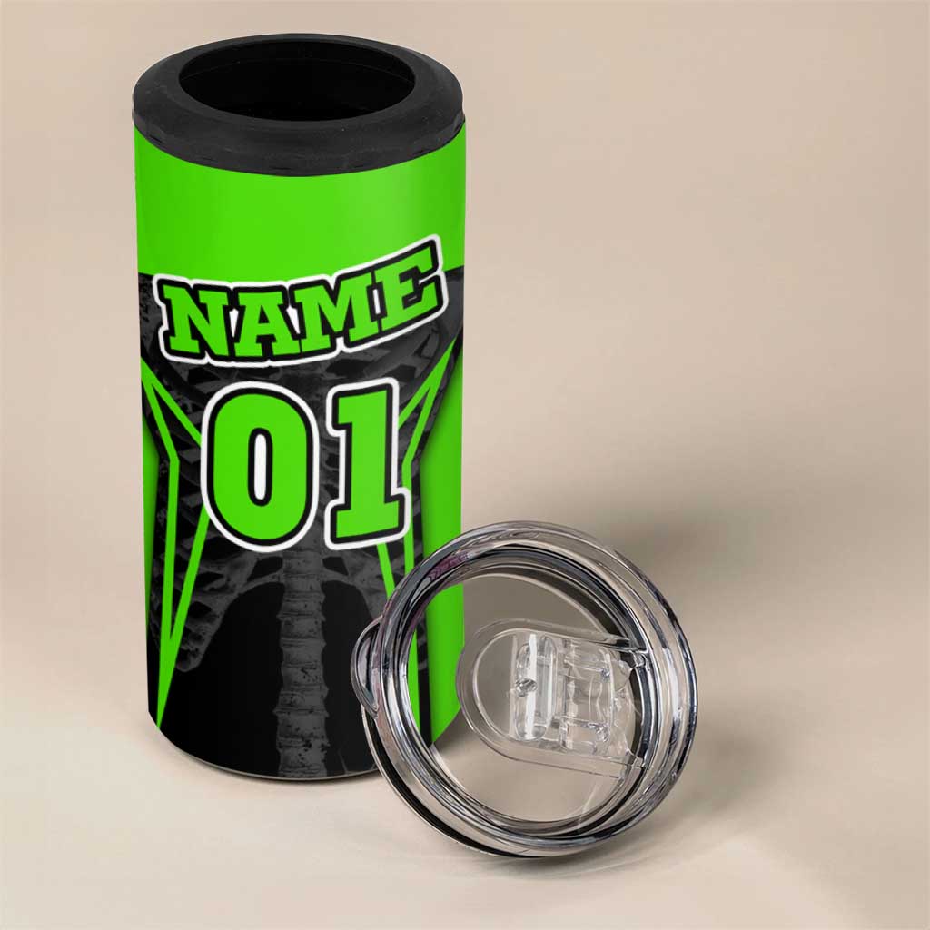 Personalized Skeleton Racing 4 in 1 Can Cooler Tumbler Cool Bone Motorcycle Motocross Off-Road Riders Racewear - Wonder Print Shop