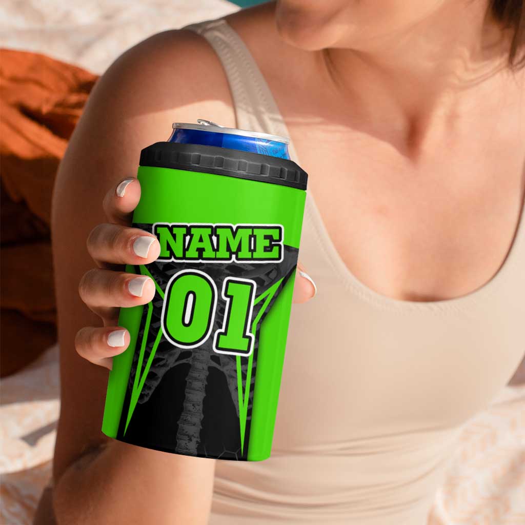 Personalized Skeleton Racing 4 in 1 Can Cooler Tumbler Cool Bone Motorcycle Motocross Off-Road Riders Racewear - Wonder Print Shop