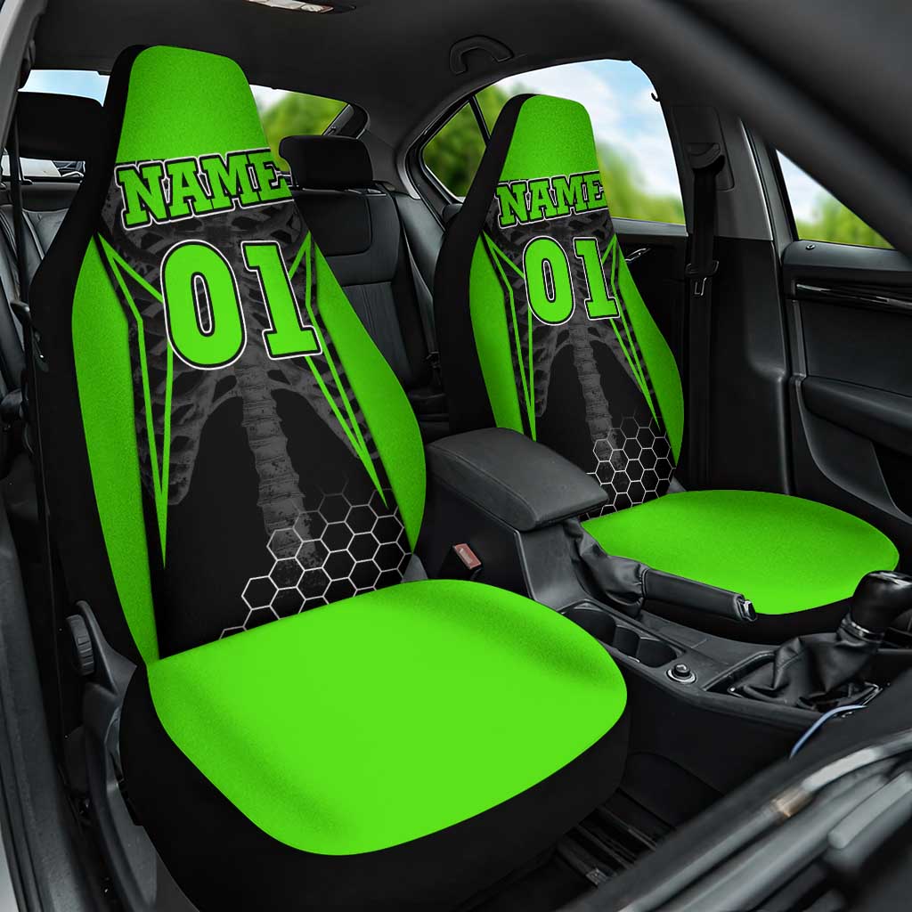 Personalized Skeleton Racing Car Seat Cover Cool Bone Motorcycle Motocross Off-Road Riders Racewear - Wonder Print Shop
