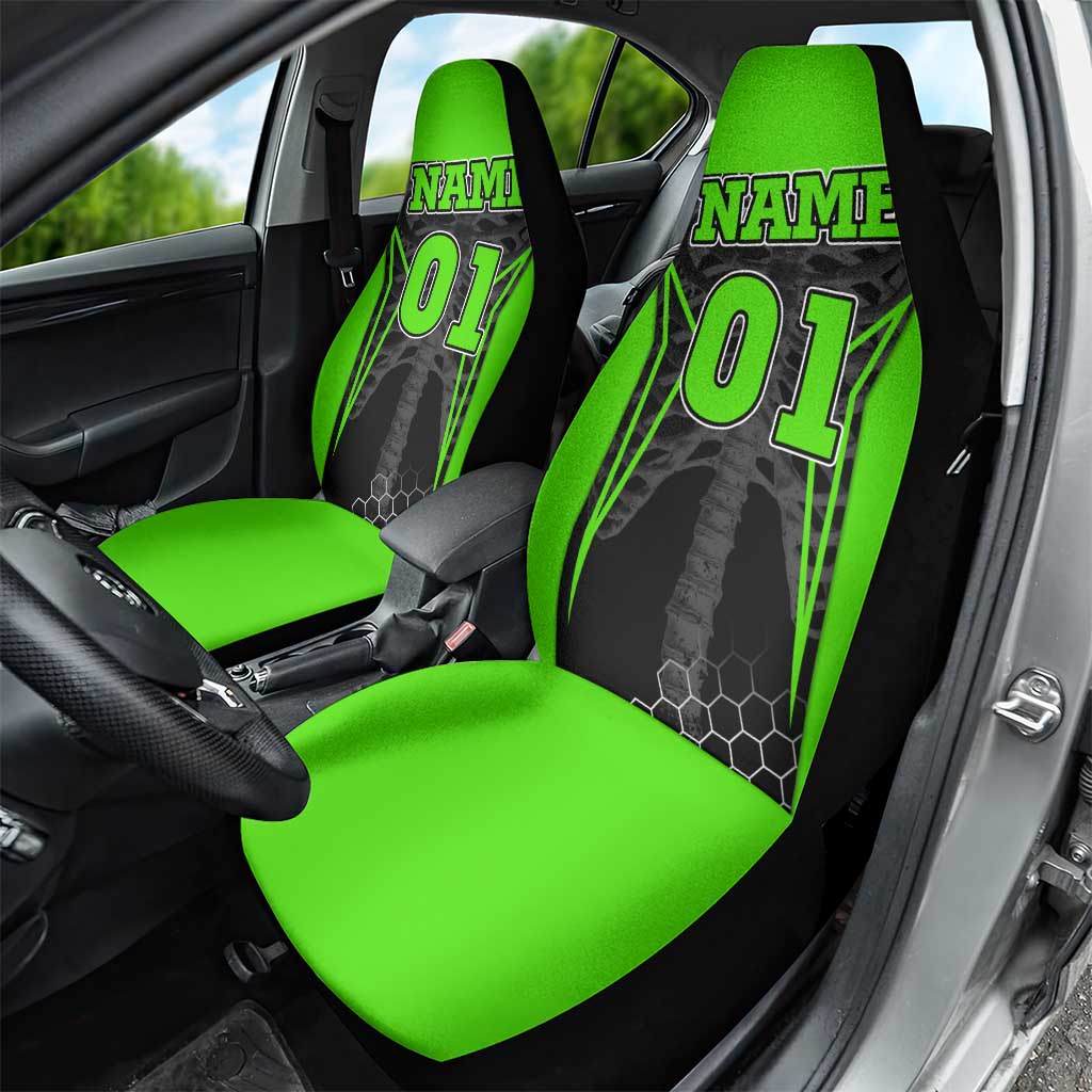 Personalized Skeleton Racing Car Seat Cover Cool Bone Motorcycle Motocross Off-Road Riders Racewear - Wonder Print Shop