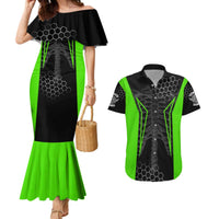 Personalized Skeleton Racing Couples Matching Mermaid Dress and Hawaiian Shirt Cool Bone Motorcycle Motocross Off-Road Riders Racewear - Wonder Print Shop