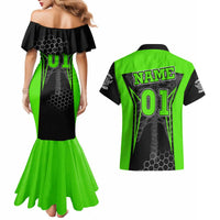 Personalized Skeleton Racing Couples Matching Mermaid Dress and Hawaiian Shirt Cool Bone Motorcycle Motocross Off-Road Riders Racewear - Wonder Print Shop