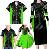 Personalized Skeleton Racing Family Matching Long Sleeve Bodycon Dress and Hawaiian Shirt Cool Bone Motorcycle Motocross Off-Road Riders Racewear - Wonder Print Shop