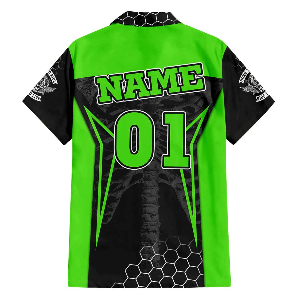 Personalized Skeleton Racing Family Matching Long Sleeve Bodycon Dress and Hawaiian Shirt Cool Bone Motorcycle Motocross Off-Road Riders Racewear - Wonder Print Shop