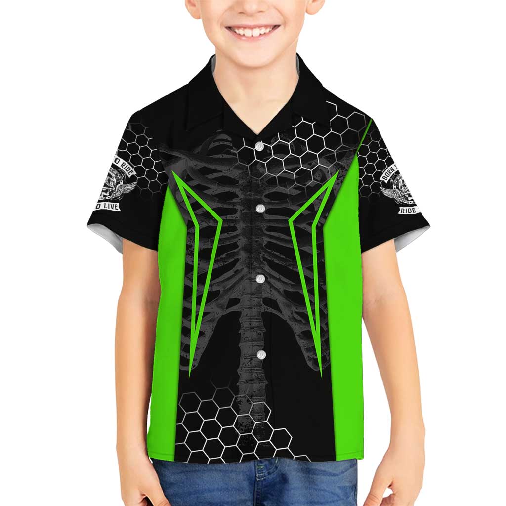 Personalized Skeleton Racing Family Matching Long Sleeve Bodycon Dress and Hawaiian Shirt Cool Bone Motorcycle Motocross Off-Road Riders Racewear - Wonder Print Shop