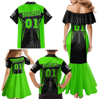 Personalized Skeleton Racing Family Matching Mermaid Dress and Hawaiian Shirt Cool Bone Motorcycle Motocross Off-Road Riders Racewear - Wonder Print Shop