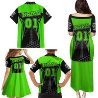 Personalized Skeleton Racing Family Matching Puletasi and Hawaiian Shirt Cool Bone Motorcycle Motocross Off-Road Riders Racewear - Wonder Print Shop