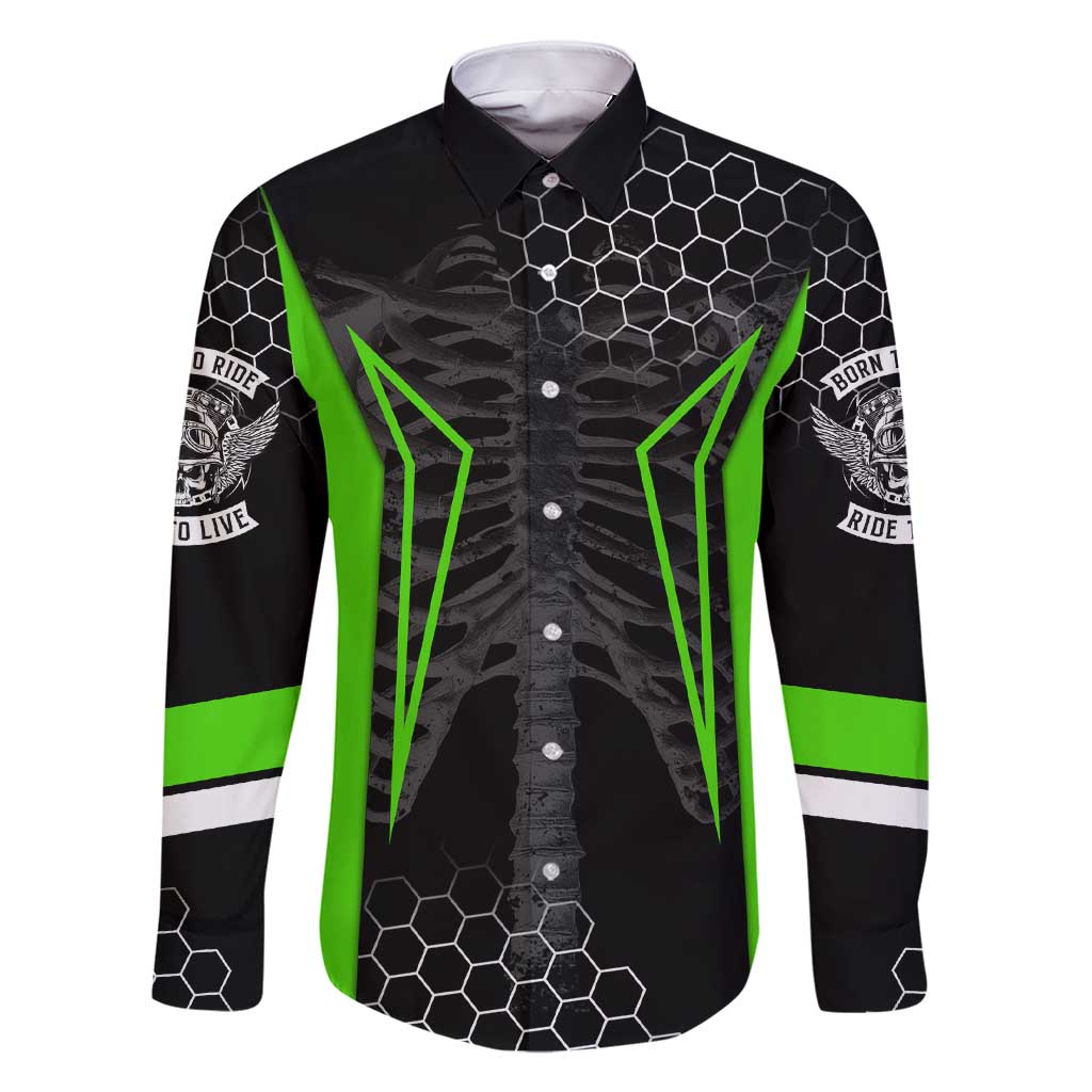 Personalized Skeleton Racing Family Matching Short Sleeve Bodycon Dress and Hawaiian Shirt Cool Bone Motorcycle Motocross Off-Road Riders Racewear - Wonder Print Shop