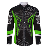 Personalized Skeleton Racing Family Matching Short Sleeve Bodycon Dress and Hawaiian Shirt Cool Bone Motorcycle Motocross Off-Road Riders Racewear - Wonder Print Shop