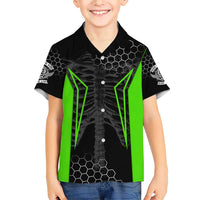 Personalized Skeleton Racing Family Matching Short Sleeve Bodycon Dress and Hawaiian Shirt Cool Bone Motorcycle Motocross Off-Road Riders Racewear - Wonder Print Shop