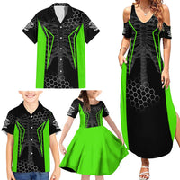 Personalized Skeleton Racing Family Matching Summer Maxi Dress and Hawaiian Shirt Cool Bone Motorcycle Motocross Off-Road Riders Racewear - Wonder Print Shop