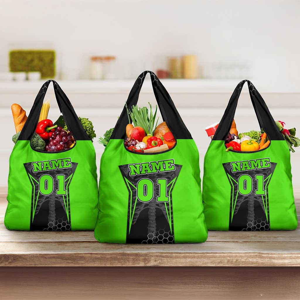 Personalized Skeleton Racing Grocery Bag Cool Bone Motorcycle Motocross Off-Road Riders Racewear - Wonder Print Shop