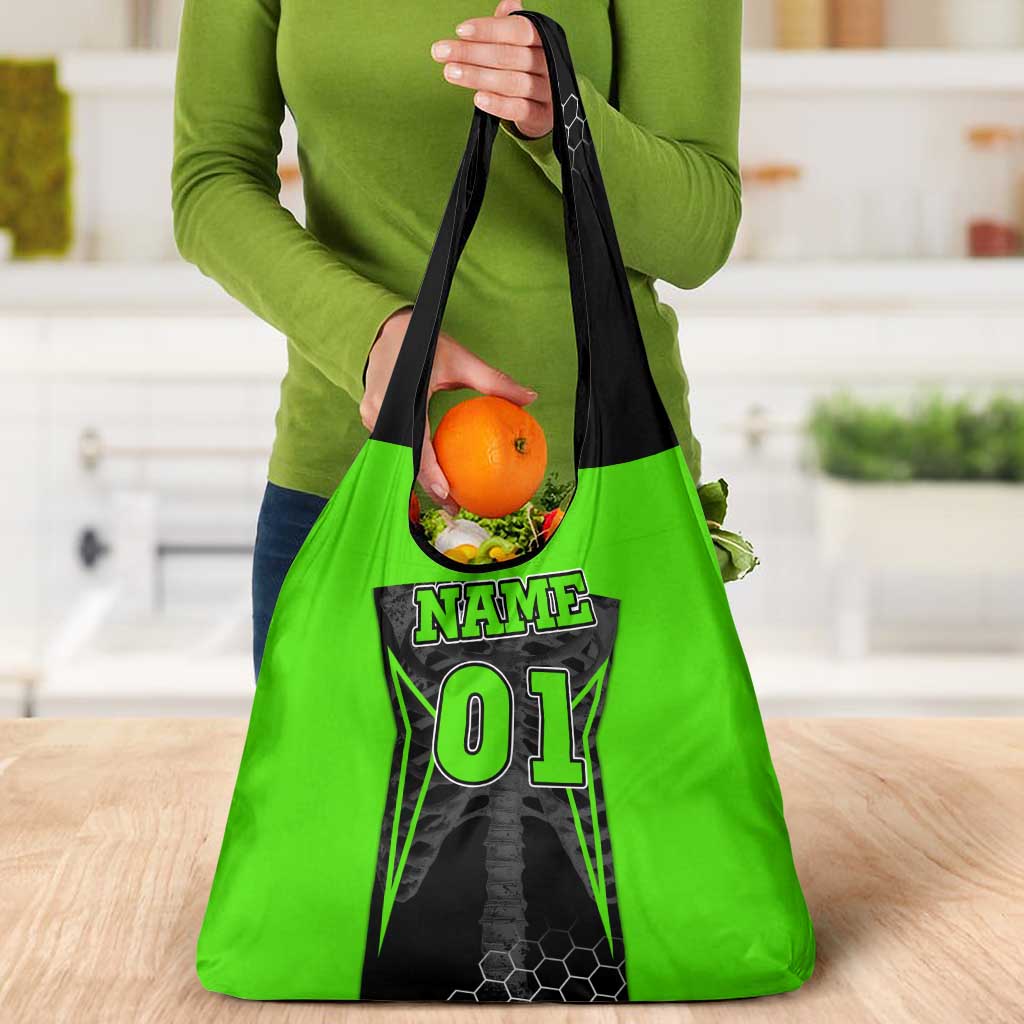Personalized Skeleton Racing Grocery Bag Cool Bone Motorcycle Motocross Off-Road Riders Racewear - Wonder Print Shop