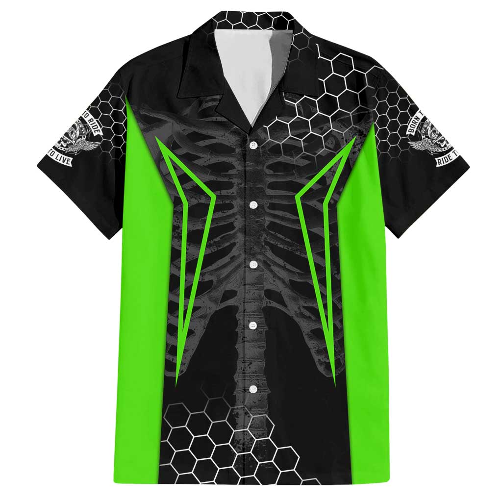 Personalized Skeleton Racing Hawaiian Shirt Cool Bone Motorcycle Motocross Off-Road Riders Racewear - Wonder Print Shop