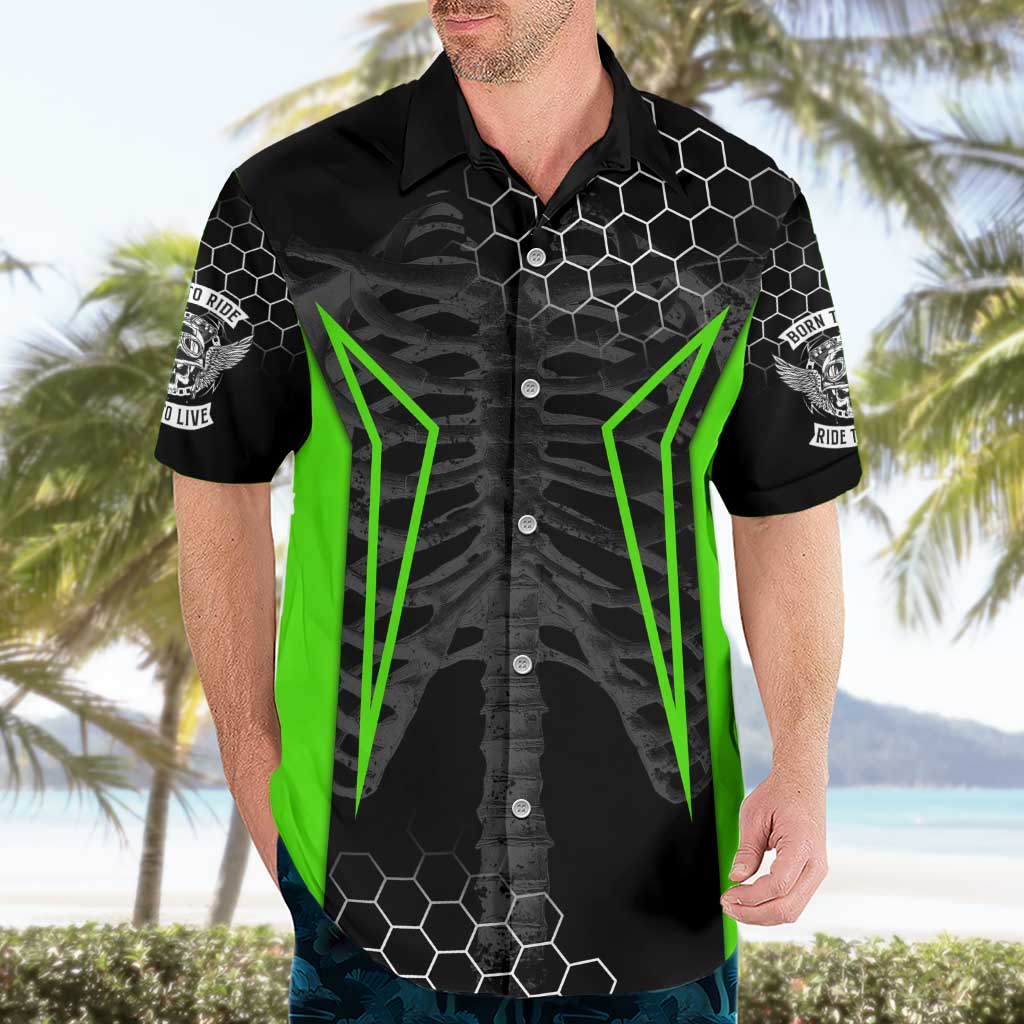 Personalized Skeleton Racing Hawaiian Shirt Cool Bone Motorcycle Motocross Off-Road Riders Racewear - Wonder Print Shop