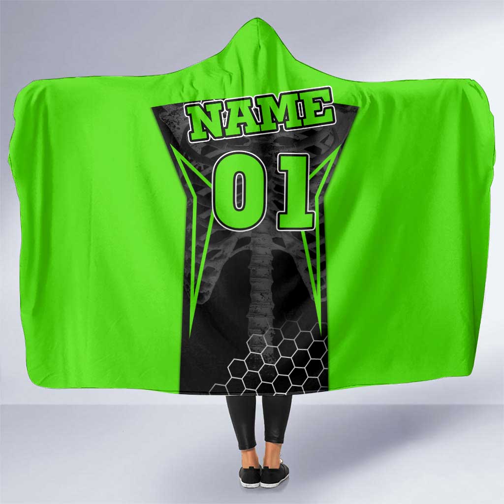 Personalized Skeleton Racing Hooded Blanket Cool Bone Motorcycle Motocross Off-Road Riders Racewear - Wonder Print Shop