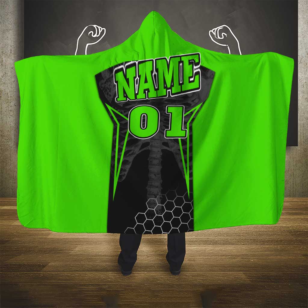 Personalized Skeleton Racing Hooded Blanket Cool Bone Motorcycle Motocross Off-Road Riders Racewear - Wonder Print Shop