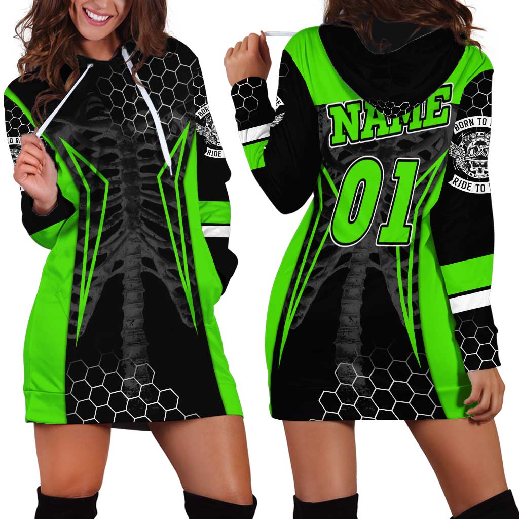 Personalized Skeleton Racing Hoodie Dress Cool Bone Motorcycle Motocross Off-Road Riders Racewear - Wonder Print Shop
