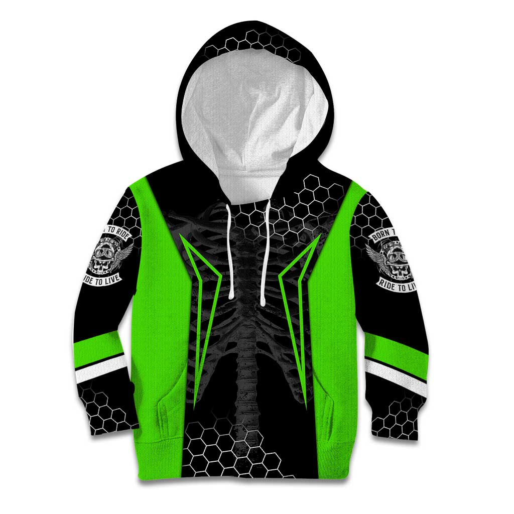 Personalized Skeleton Racing Kid Hoodie Cool Bone Motorcycle Motocross Off-Road Riders Racewear - Wonder Print Shop