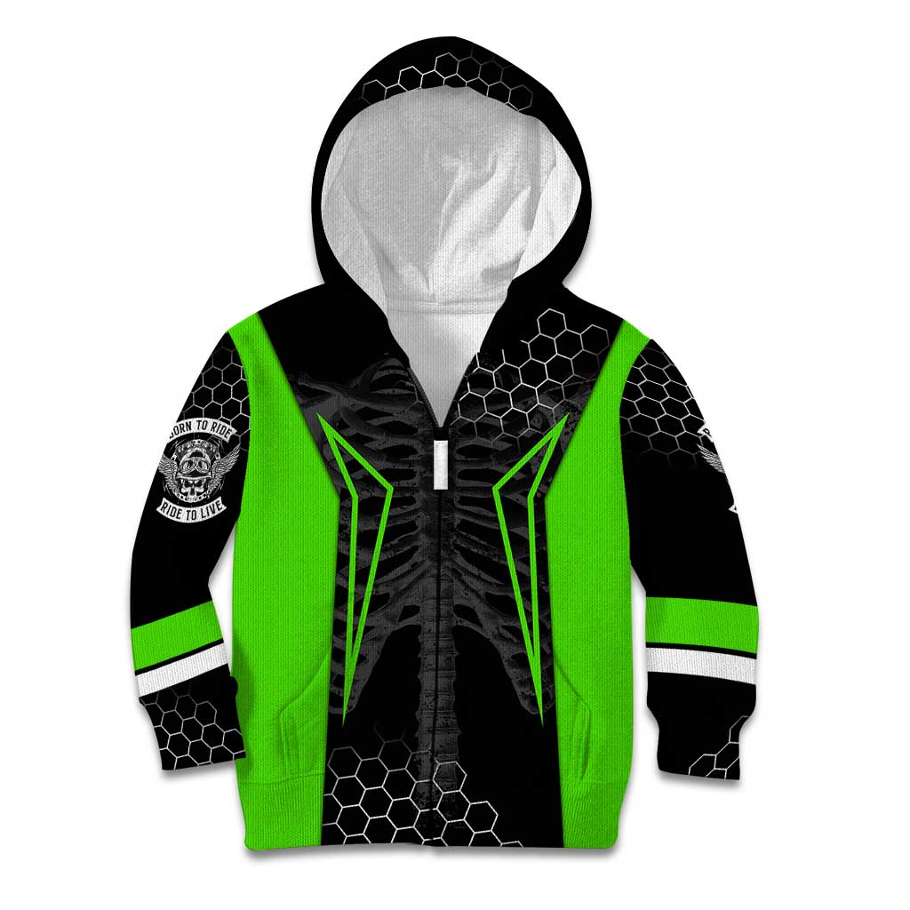 Personalized Skeleton Racing Kid Hoodie Cool Bone Motorcycle Motocross Off-Road Riders Racewear - Wonder Print Shop