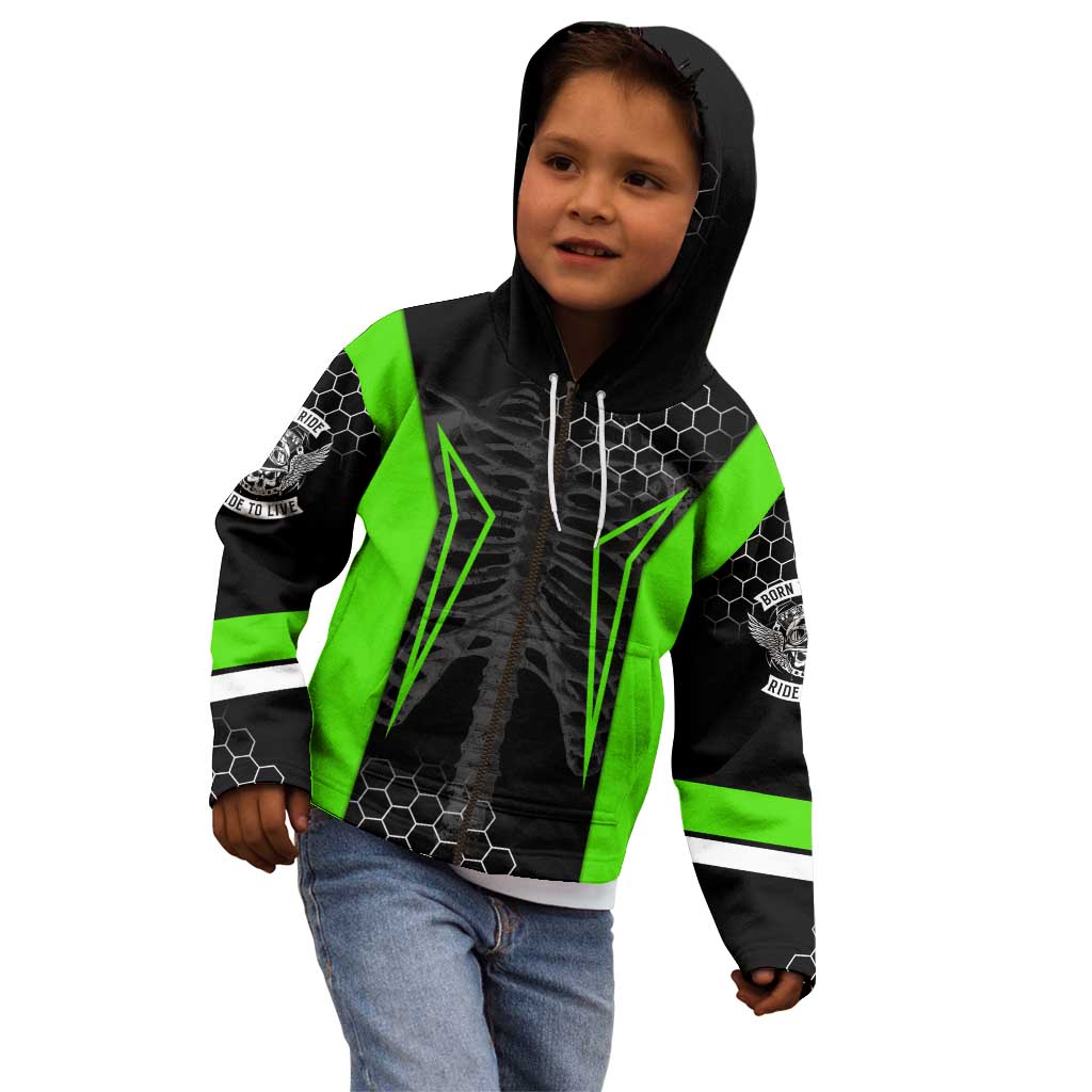 Personalized Skeleton Racing Kid Hoodie Cool Bone Motorcycle Motocross Off-Road Riders Racewear - Wonder Print Shop