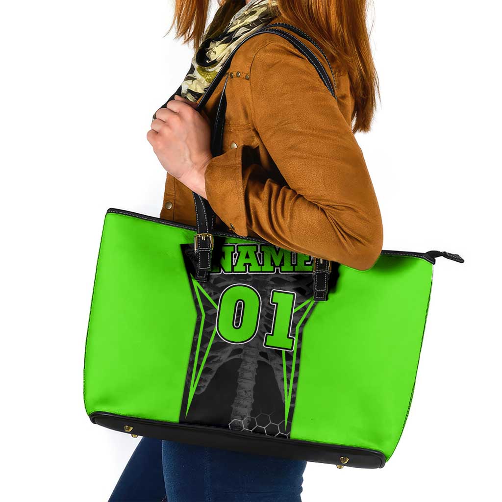 Personalized Skeleton Racing Leather Tote Bag Cool Bone Motorcycle Motocross Off-Road Riders Racewear - Wonder Print Shop