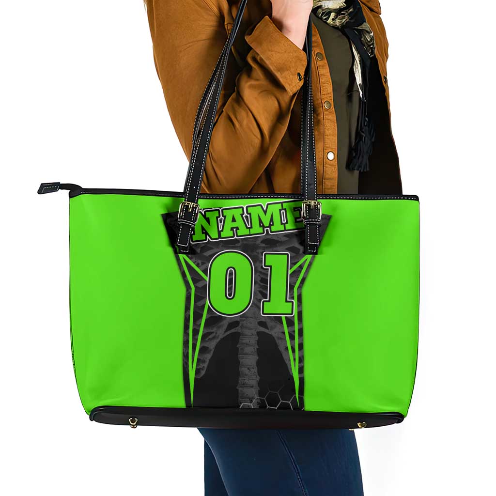 Personalized Skeleton Racing Leather Tote Bag Cool Bone Motorcycle Motocross Off-Road Riders Racewear - Wonder Print Shop