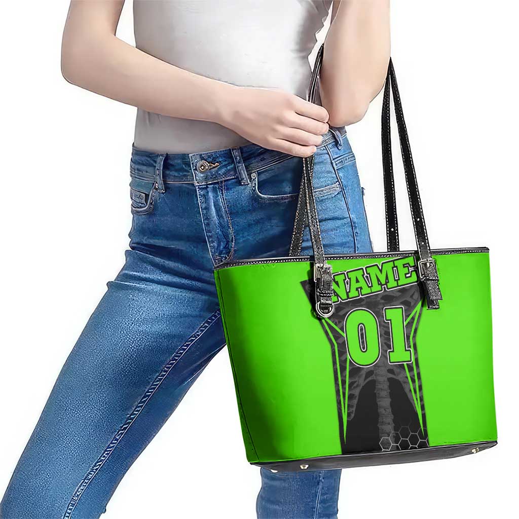 Personalized Skeleton Racing Leather Tote Bag Cool Bone Motorcycle Motocross Off-Road Riders Racewear - Wonder Print Shop